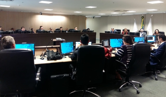 Imagem da apresentação do sistema aos magistrados que integram o Centro Nacional de Inteligência da Justiça Federal